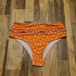 Orange High Waisted Swim Bottoms